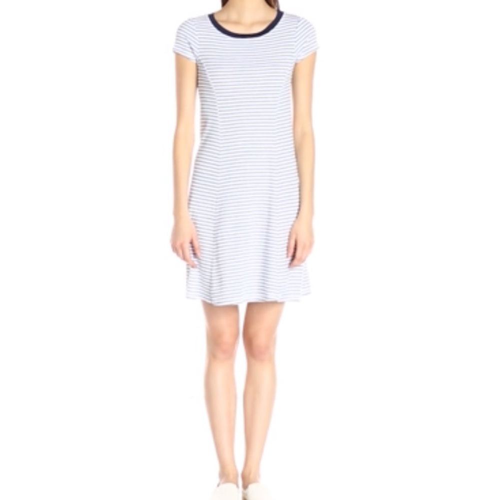 NWT Three Dots | Cap Sleeve Cotton Striped Dress